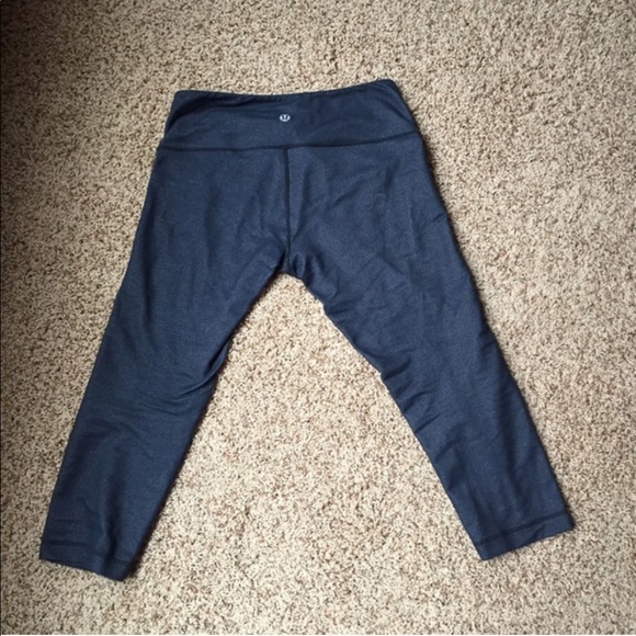 Blue denim lululemon wunder under capris - Picture 2 of 2